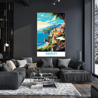 Amalfi Coast Mediterranean Charm Travel Poster