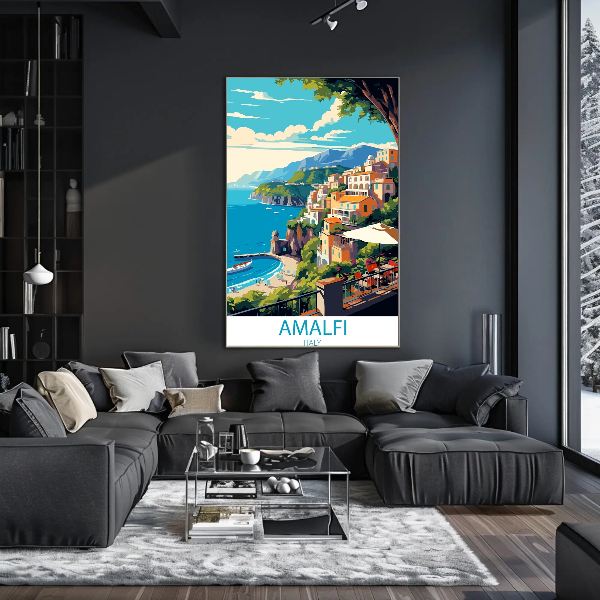 Amalfi Coast Mediterranean Charm Travel Poster