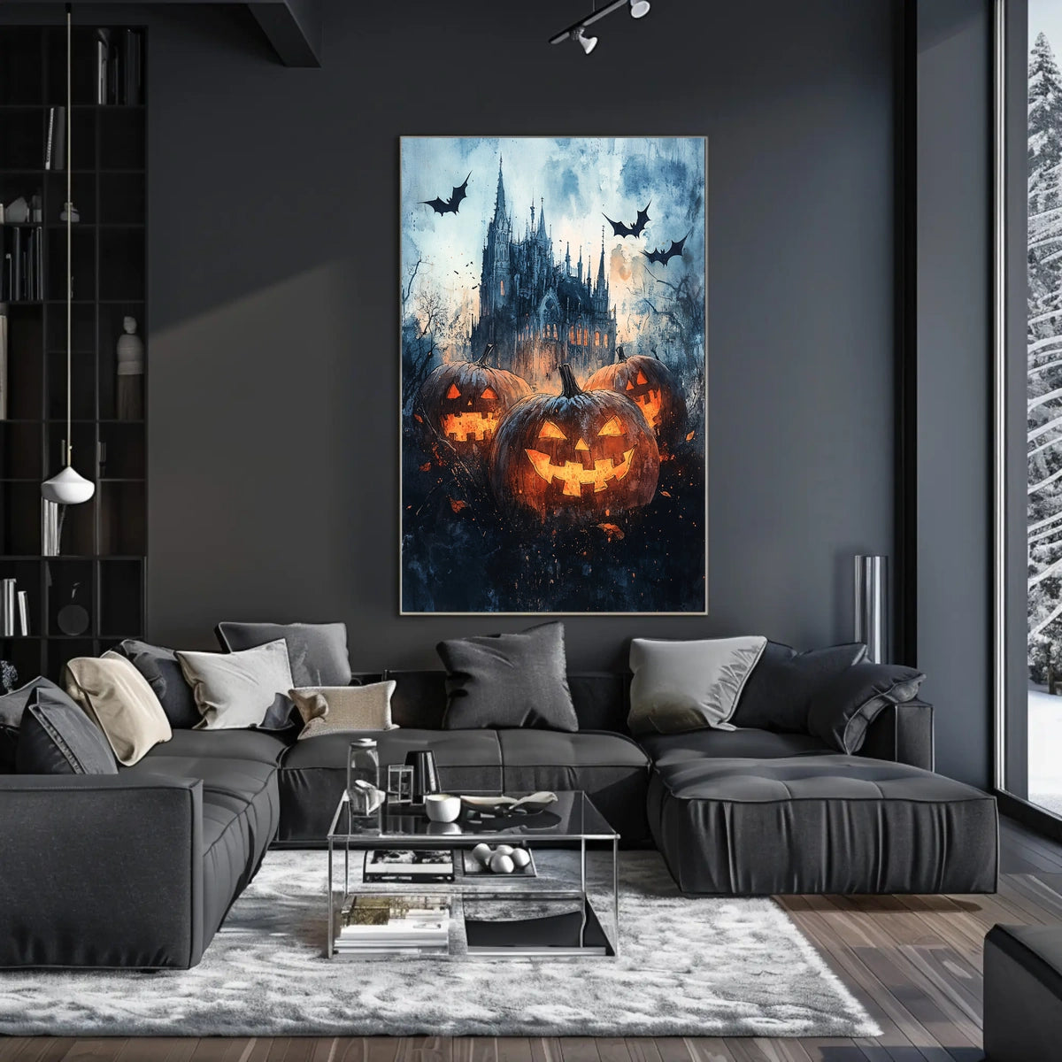 Gothic Ominous Castle Halloween-Themed Cultural Poster