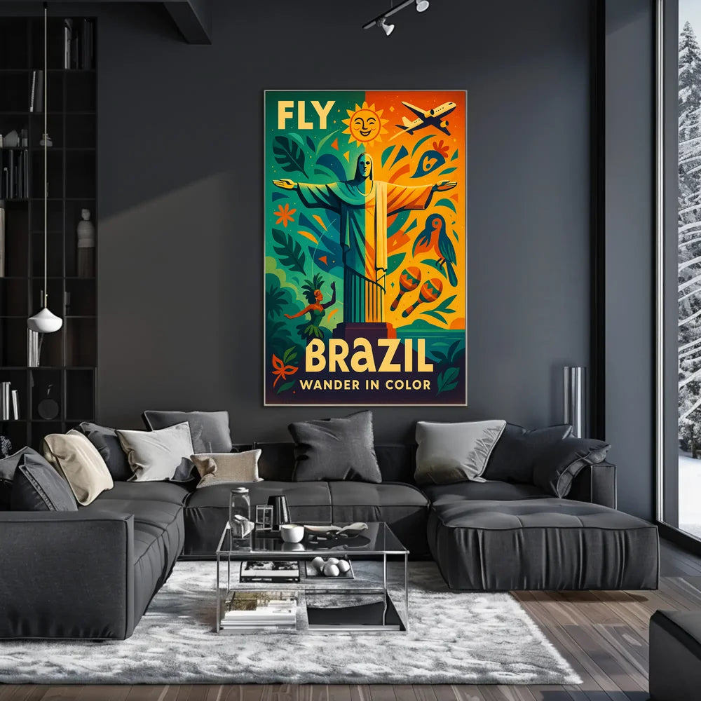 Brazil Travel Poster Vibrant Rio de Janeiro Adventure PosterGoat