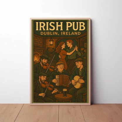 Irish Pub Dublin Ireland Music Dance Warm Poster
