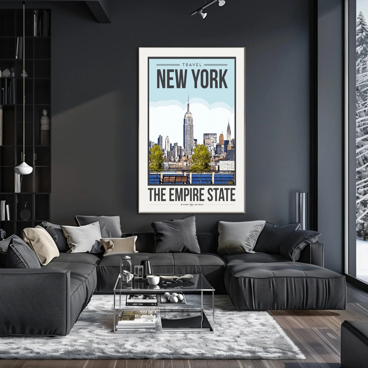 Empire State Building New York City Poster Vintage Travel