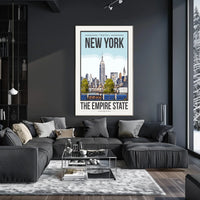 Empire State Building New York City Poster Vintage Travel