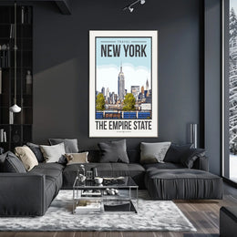 Empire State Building New York City Poster Vintage Travel