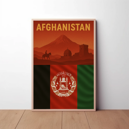 Afghan Heritage Journey: Vintage Travel Poster