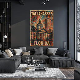 Tallahassee Capitol Retro Collector Poster