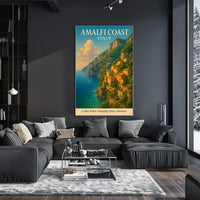 Amalfi Coast Italy Travel Destination Poster