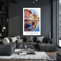 Colorful Waterfront in Copenhagen Poster PosterGoat