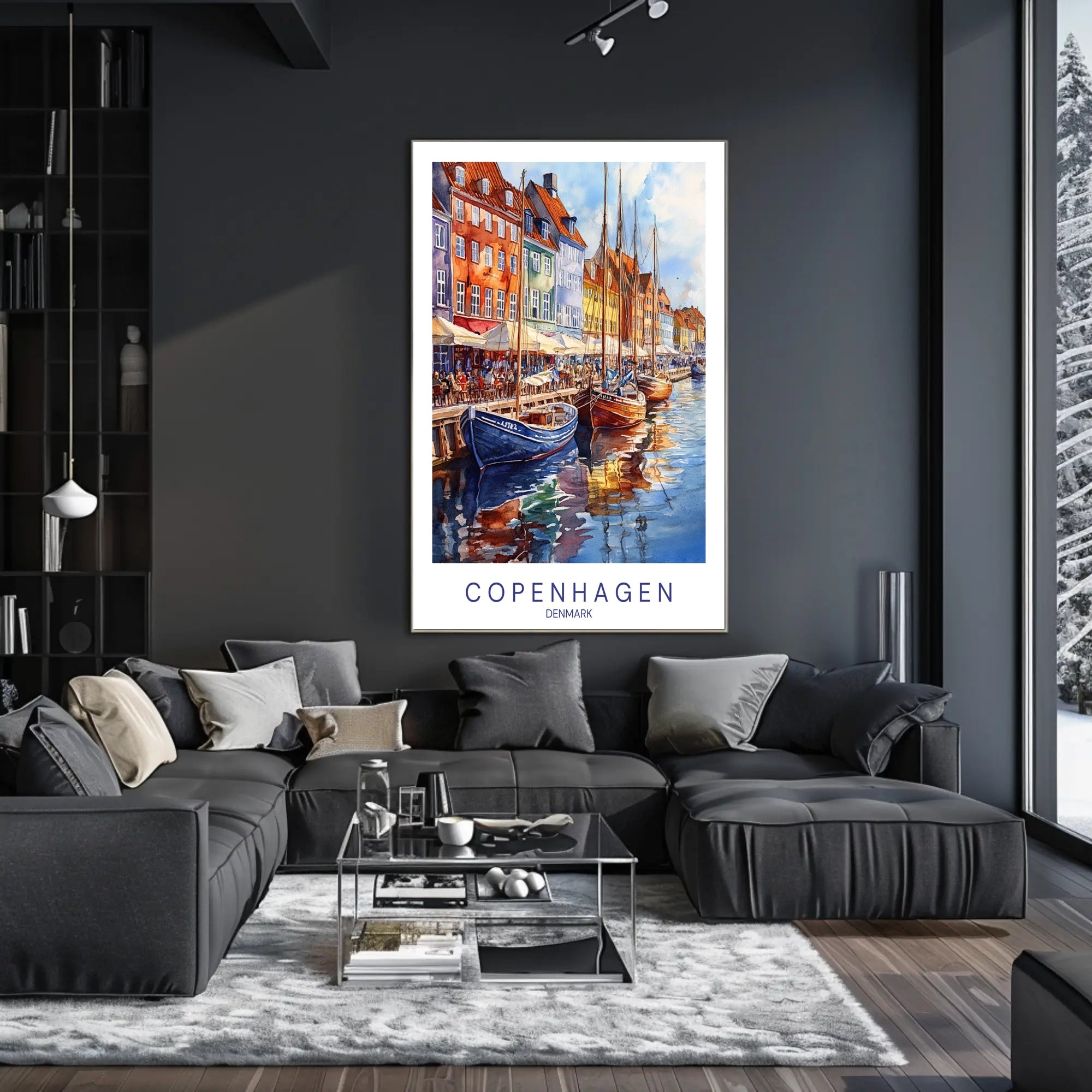 Colorful Waterfront in Copenhagen Poster PosterGoat