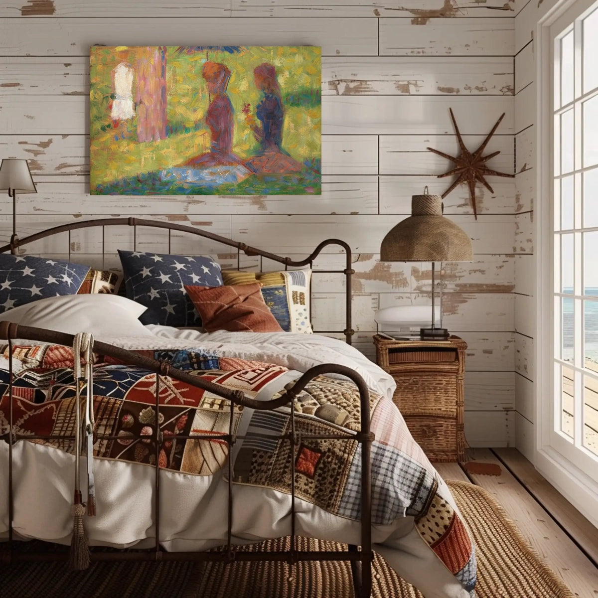 Serene Impressionistic Figures in Nature Artistic Poster