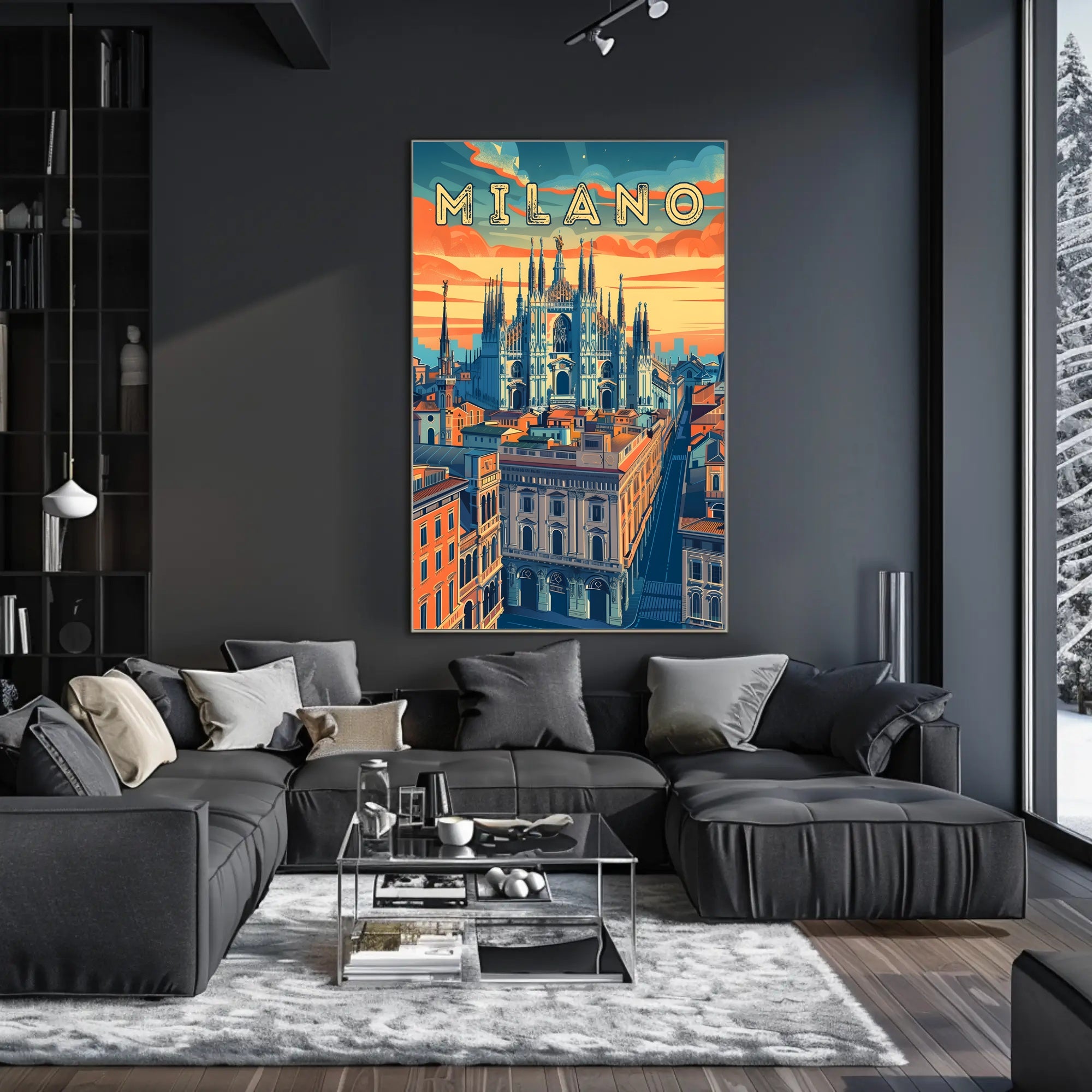 Milano Skyline Art Poster