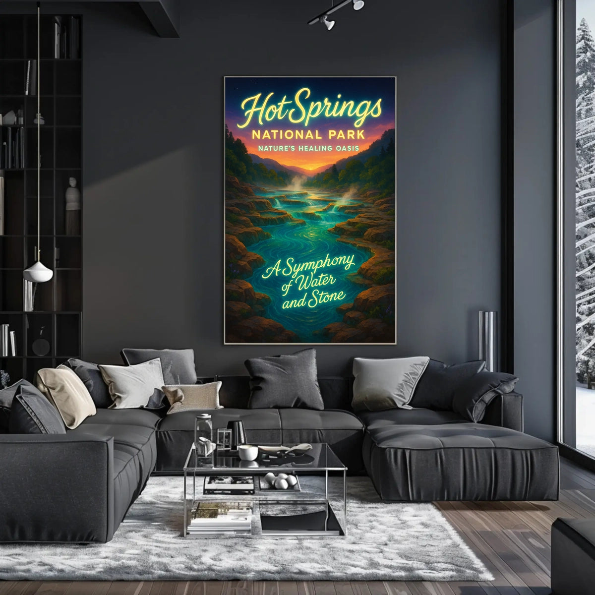 Hot Springs National Park A Symphony of Water and Stone Poster