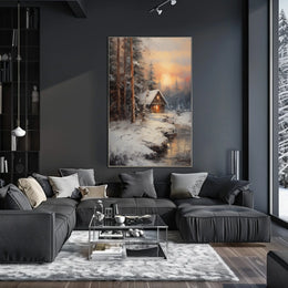 Winter Cabin Retreat Poster
