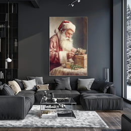 Santa Claus In A Moment Of Preparation Poster