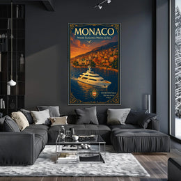 Monaco Where Elegance Meets the Sea Poster