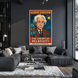 Einstein Relativity Vintage Science Wanderlust Poster