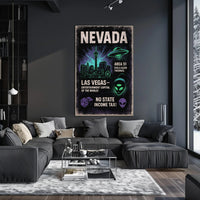 Nevada Alien Theories & Las Vegas Retro Travel Poster