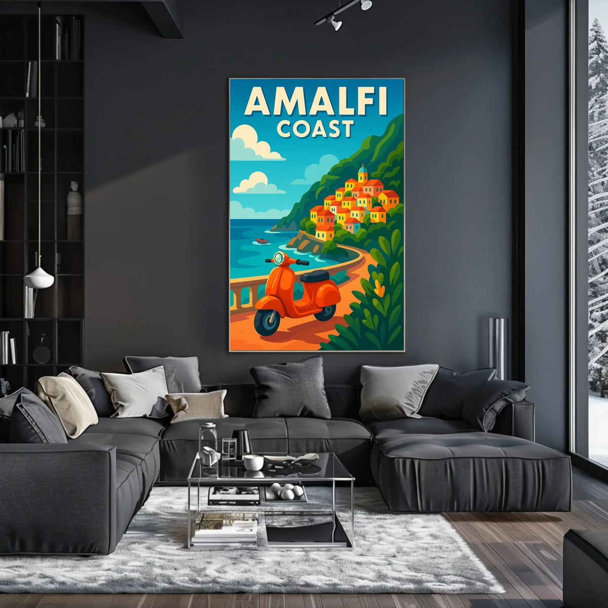 Amalfi Coast Adventure Poster Wall Art Coastal Decor 18x24