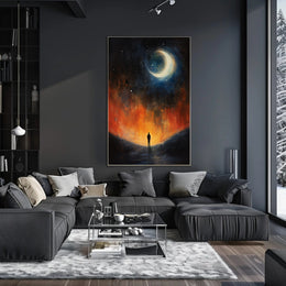 Solitary Reflection Under The Crescent Poster