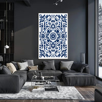 Ornate Blue Pattern Design Poster