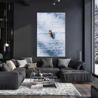 Solitary Leaf On Snow Poster