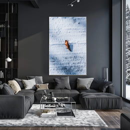 Solitary Leaf On Snow Poster