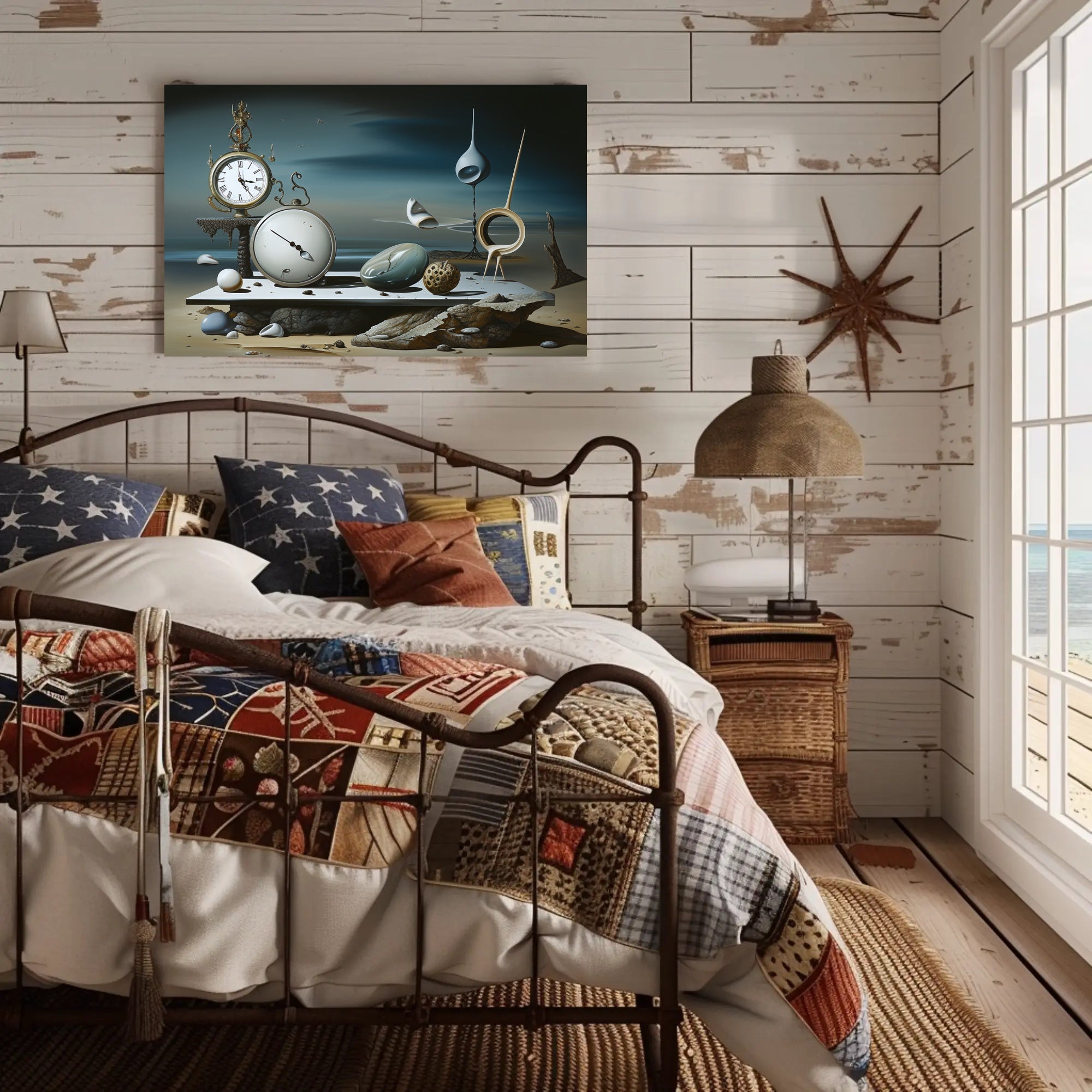 Surrealistic Dreamscape with Captivating Timepieces Abstract or Artistic Poster