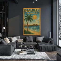 Naples Florida Poster Coastal Beach Wall Art Home Decor