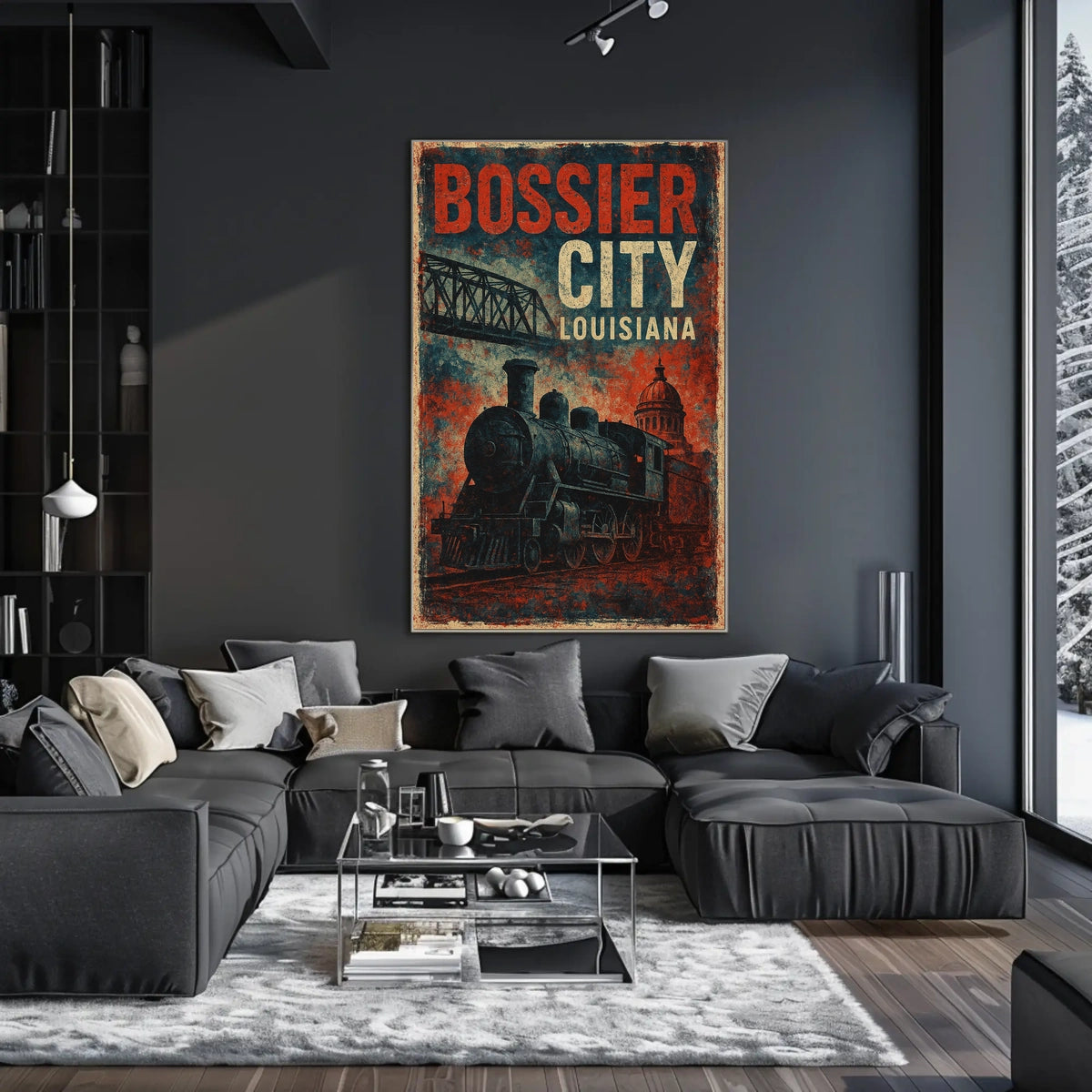 Bossier City Louisiana Cityscape Travel Realism Poster