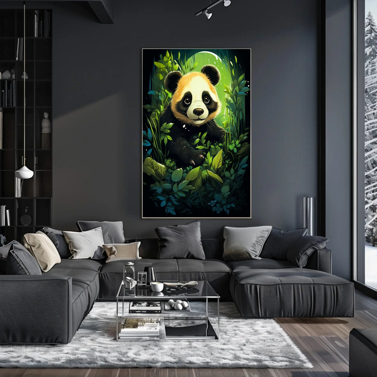 Panda Cub in Lush Greenery Poster Art