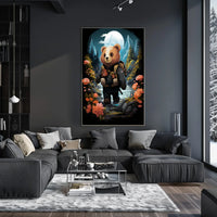 Bear's Moonlit Adventure in a National Park Poster