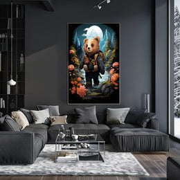 Bear's Moonlit Adventure in a National Park Poster