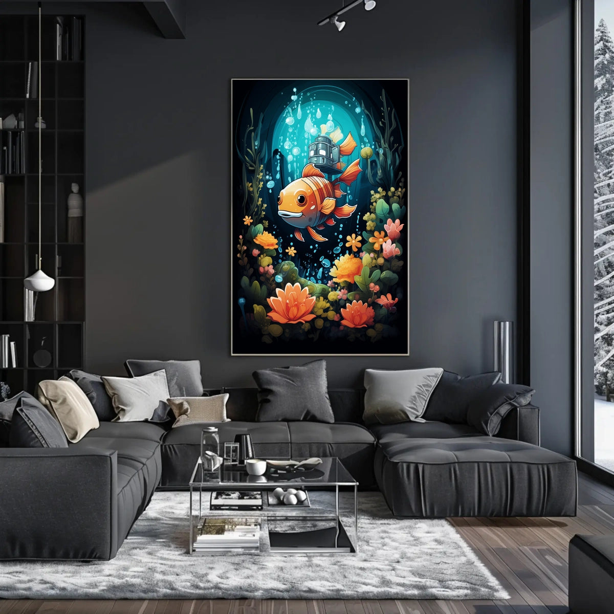 Whimsical Underwater Adventure Poster with Colorful Fish