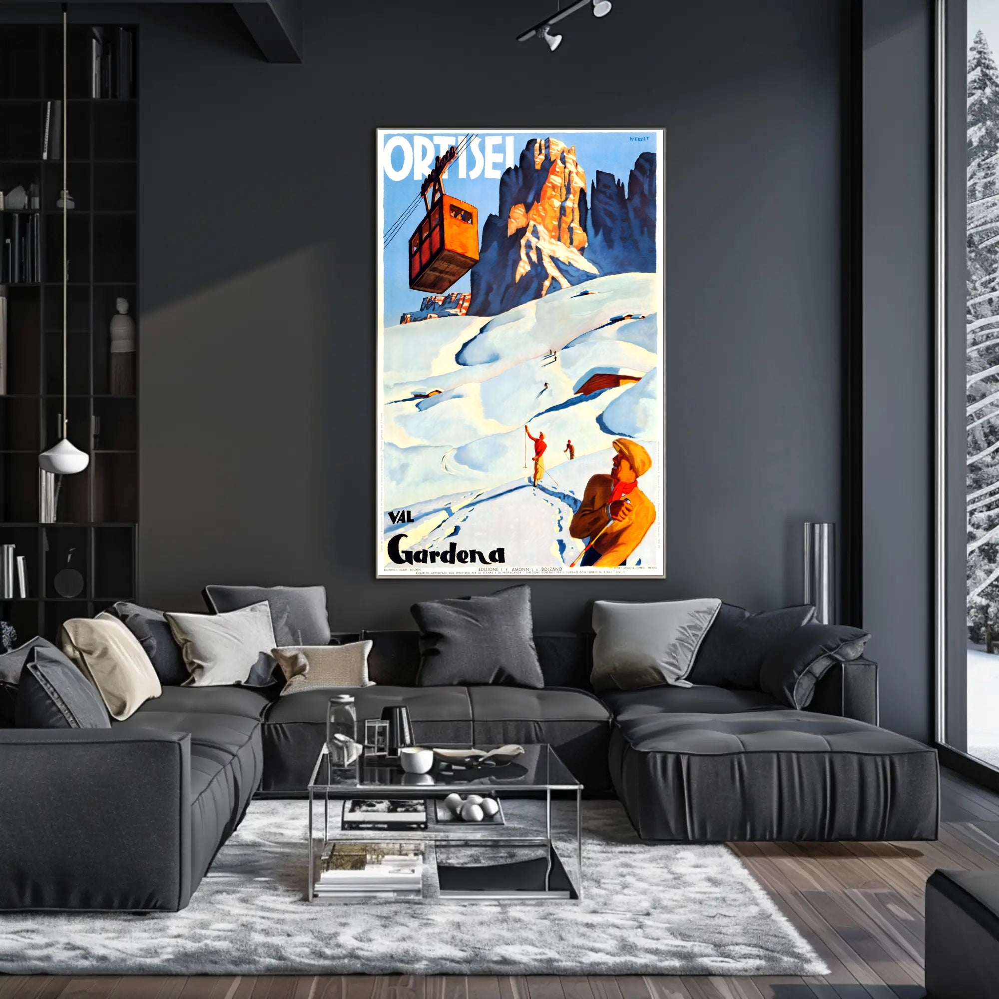 Val Gardena Skiing Adventure Poster PosterGoat
