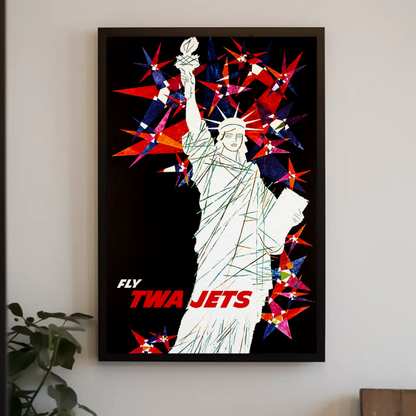 Fly TWA to the Statue of Liberty Travel Poster by David Klein