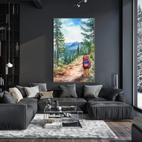 Forest Hiking Trail Mountain Landscape Scenic Nature Poster