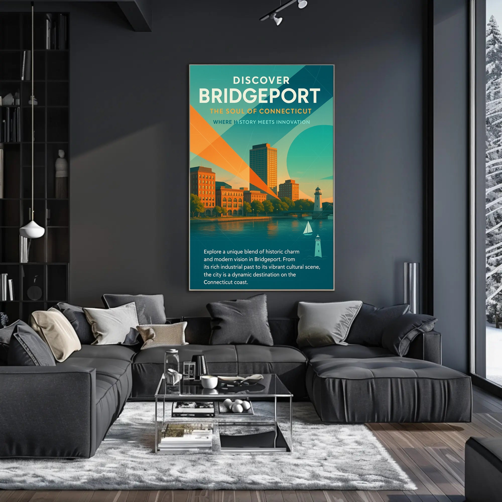 Bridgeport Evolution: Energy and Innovation Urban or Cityscape Poster PosterGoat