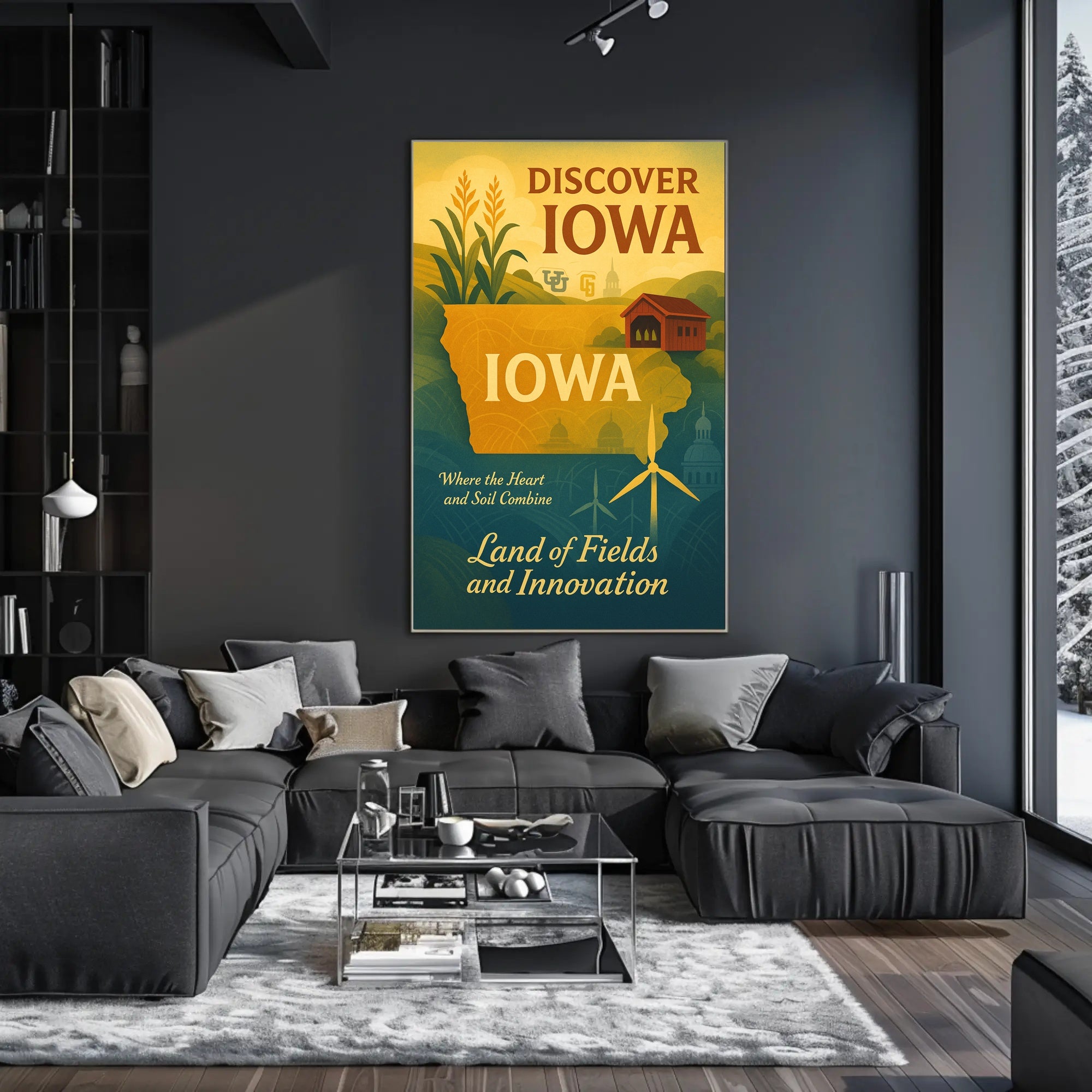 Iowa's Heartfelt Harmony: Nostalgic Travel Poster