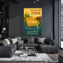 Iowa's Heartfelt Harmony: Nostalgic Travel Poster
