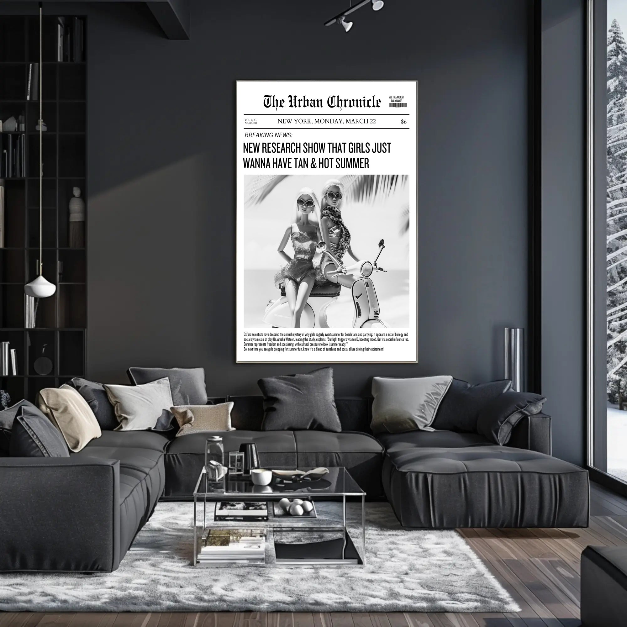 Summer Vibes Dolls on Scooter Urban or Cityscape Poster PosterGoat