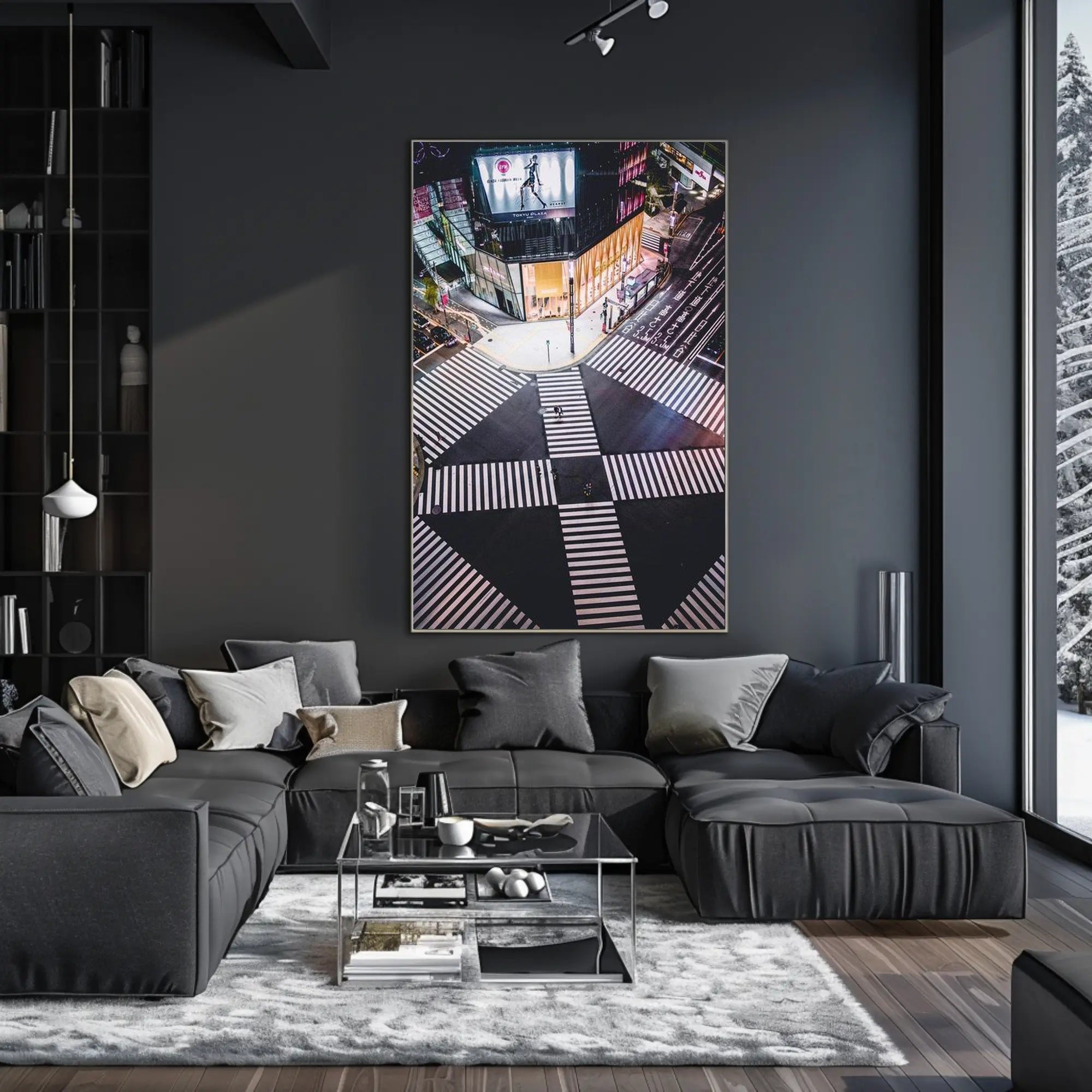 Vibrant City Intersection Poster PosterGoat