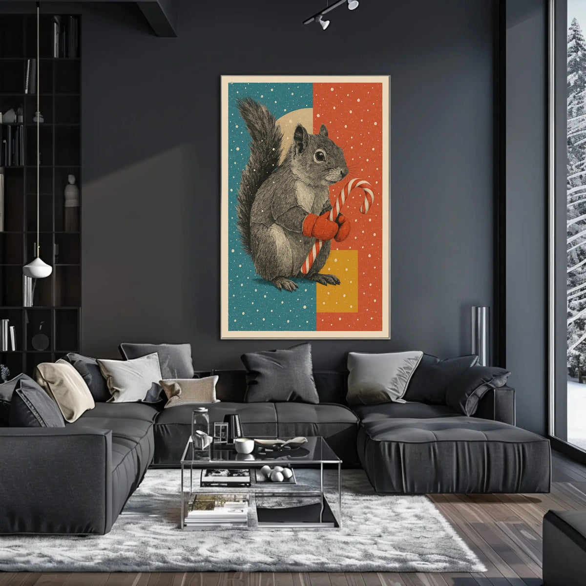 Festive Squirrel Delight Poster