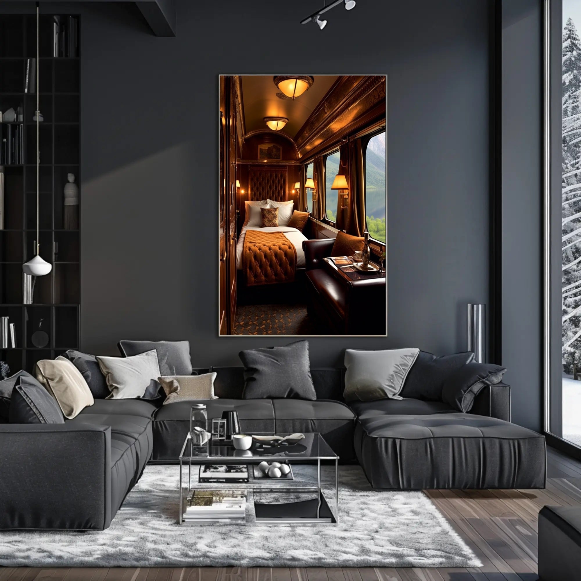 Luxurious Train Cabin Retreat Poster