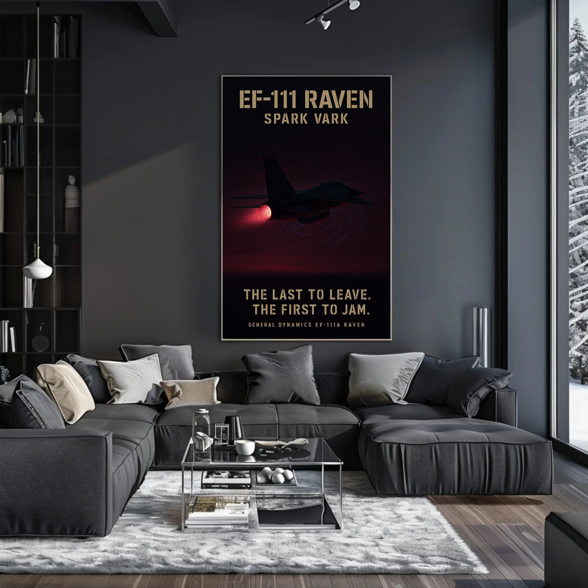 Stylized EF-111A Raven Aircraft Military Art Poster