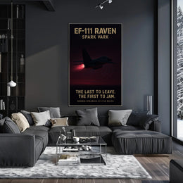 Stylized EF-111A Raven Aircraft Military Art Poster