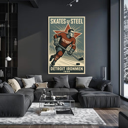 Skates of Steel Detroit Ironmen 1949 Poster