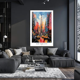 New York City Skyline Vibrant Urban Cityscape Poster PosterGoat