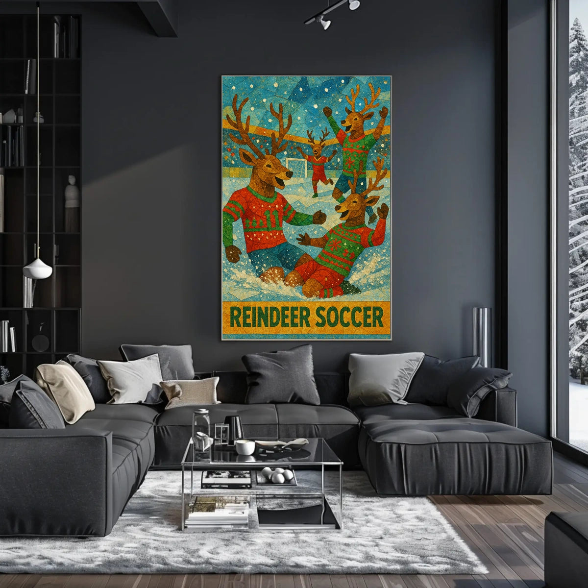 Reindeer Soccer Poster