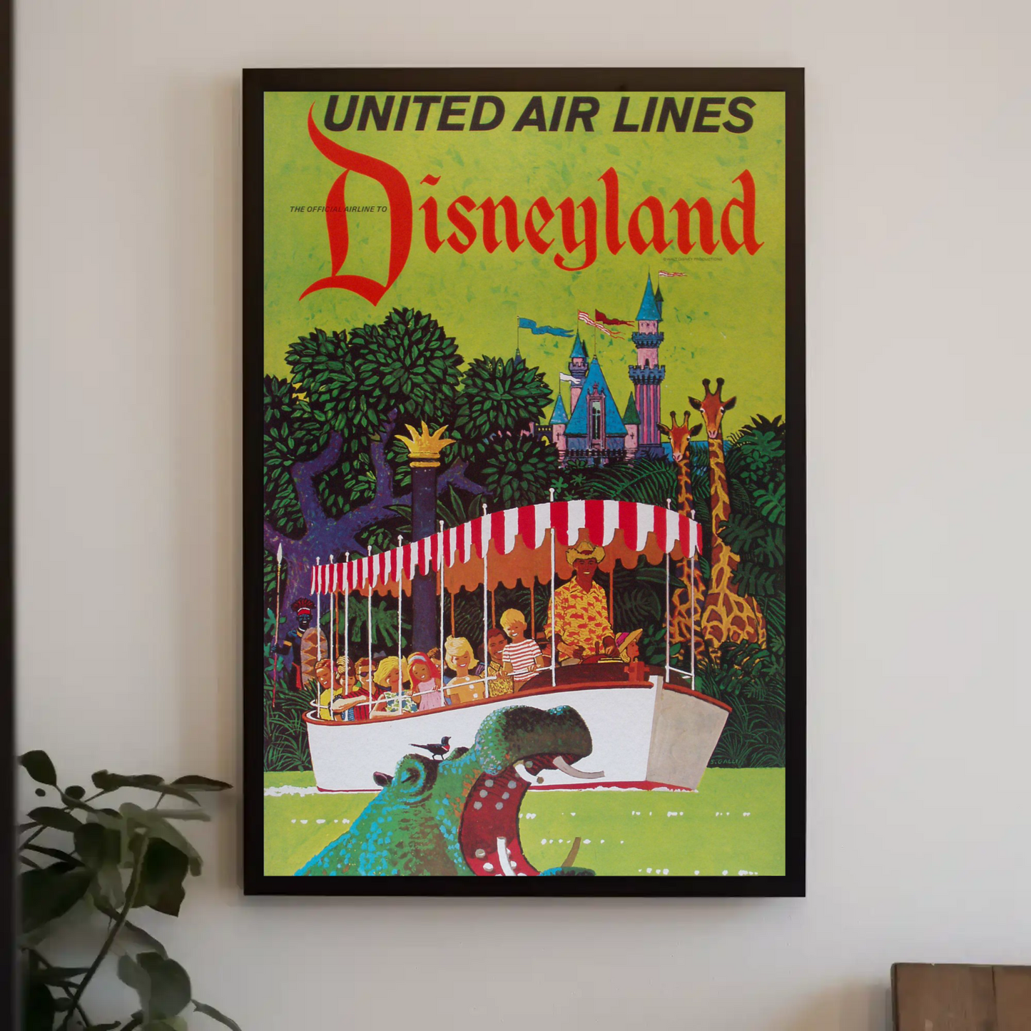 Disneyland United Airlines Travel Poster