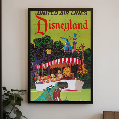Disneyland United Airlines Travel Poster